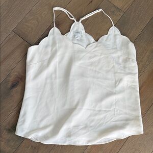 J. Crew Factory Cream Scalloped Camisole